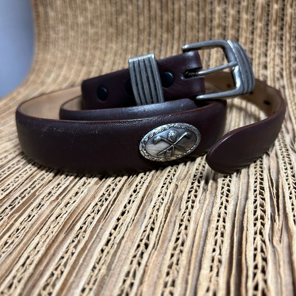 Vintage Brown Leather Golf Belt - Picture 8 of 8